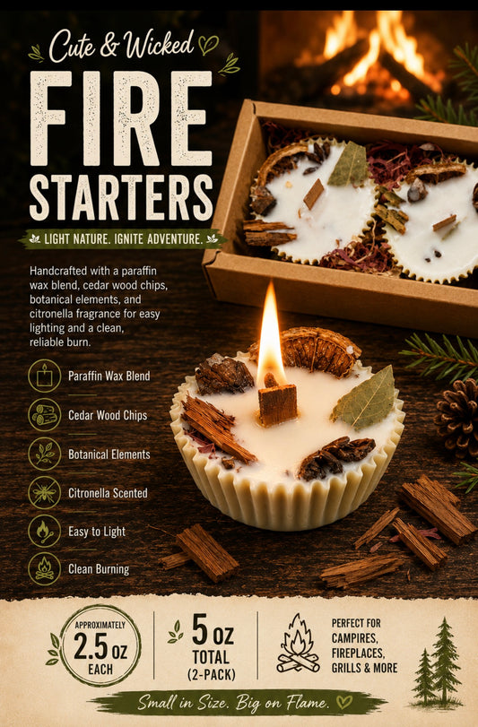 Cute & Wicked Fire Starters – Citronella Scented (2-Pack)